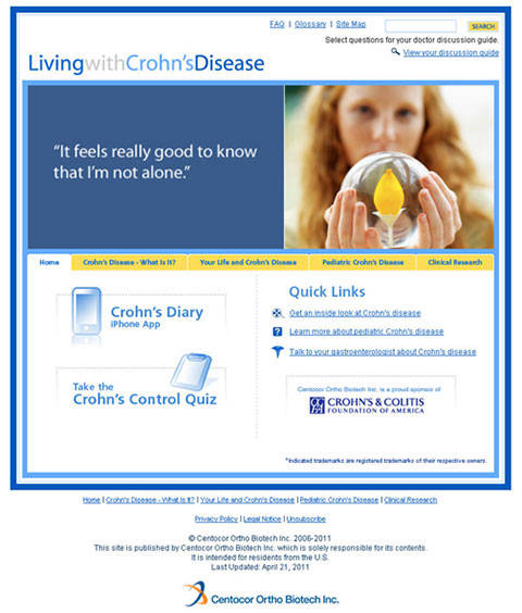 Living with Crohn's Disease site